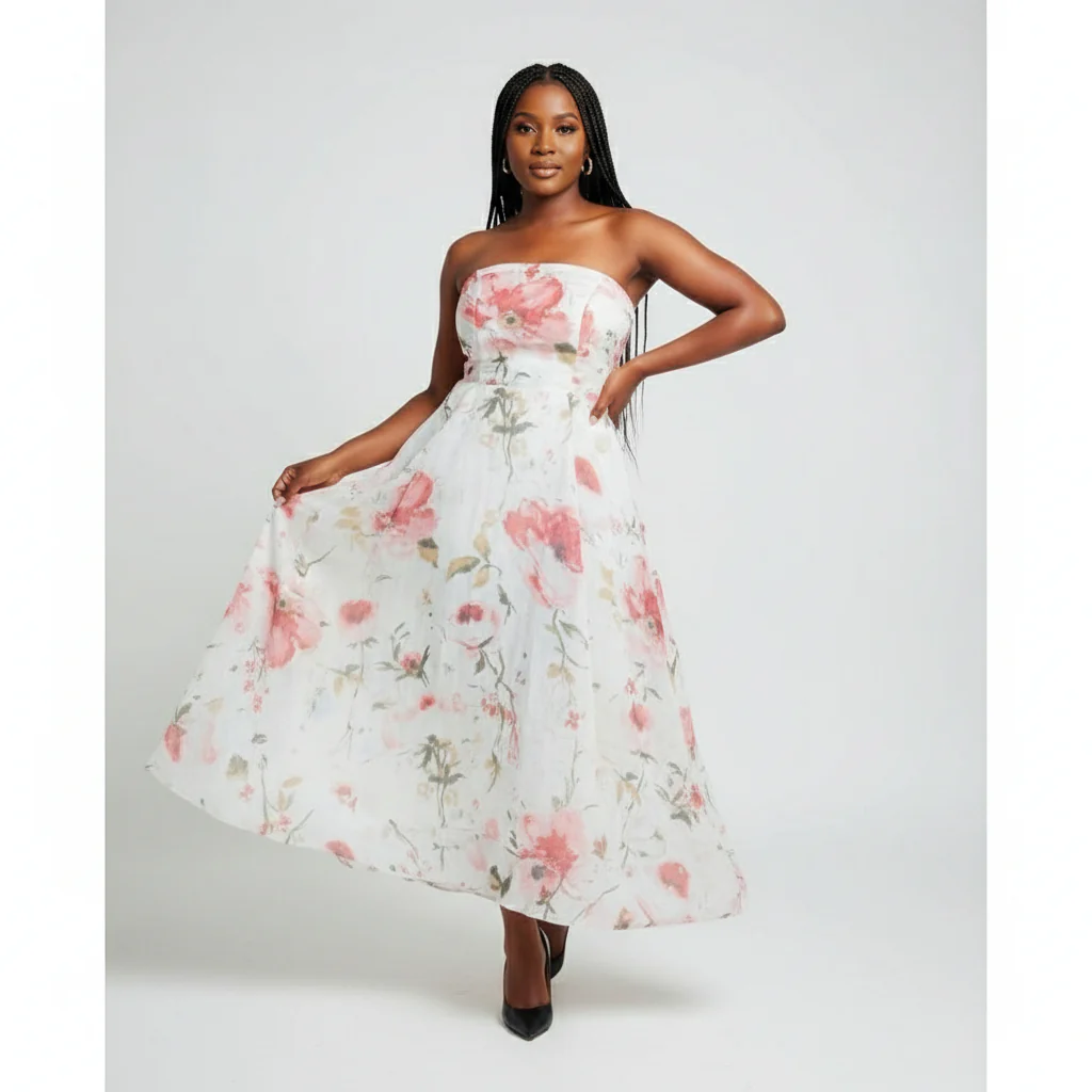 Strapless Floral Maxi Dress - Image 2