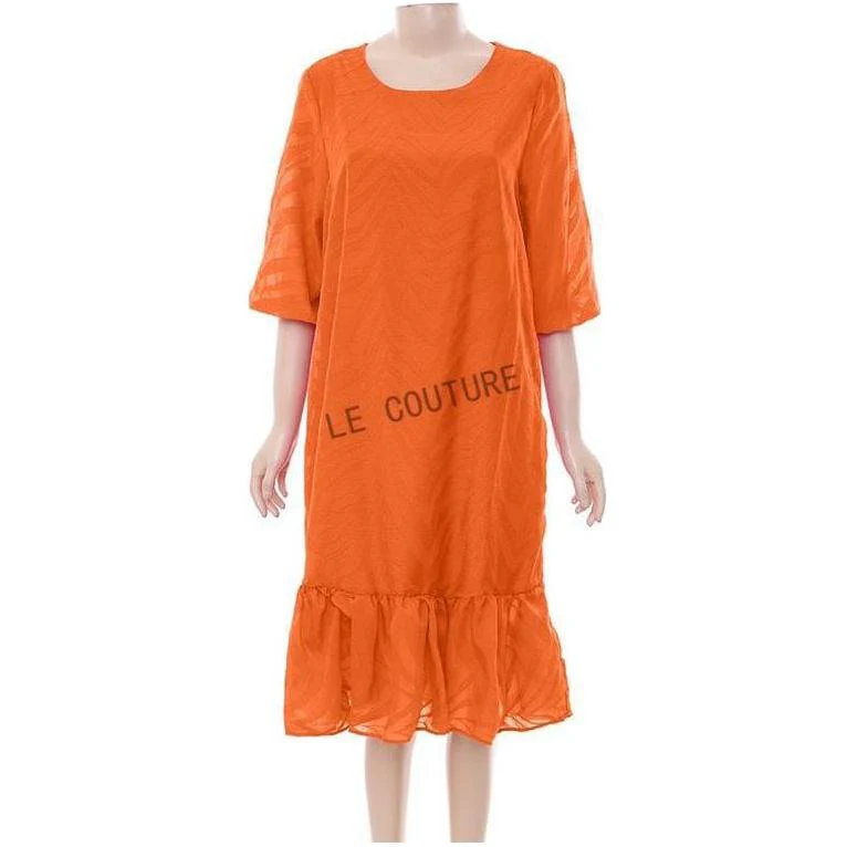 Ruffle Hem Loose Midi Dress. - Image 2