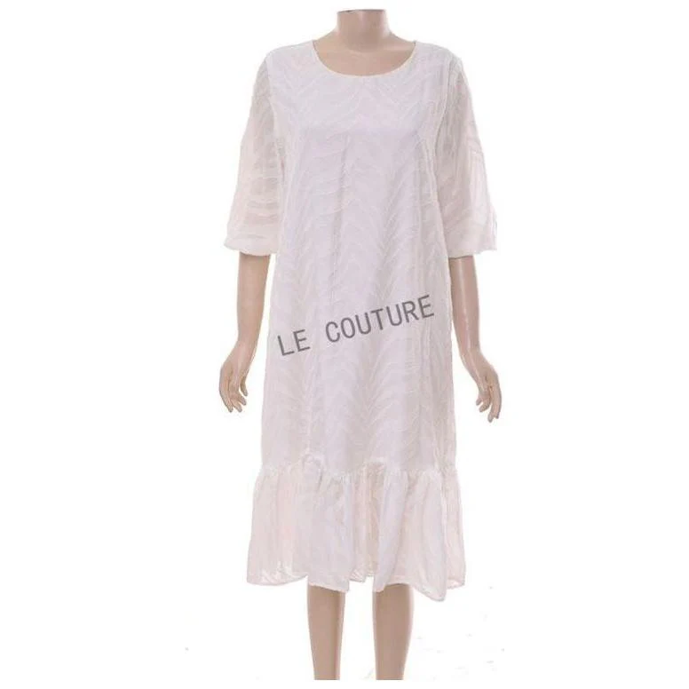Ruffle Hem Loose Midi Dress. - Image 3
