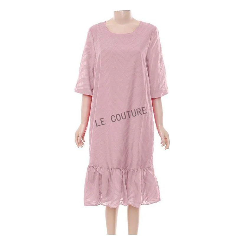 Ruffle Hem Loose Midi Dress. - Image 4