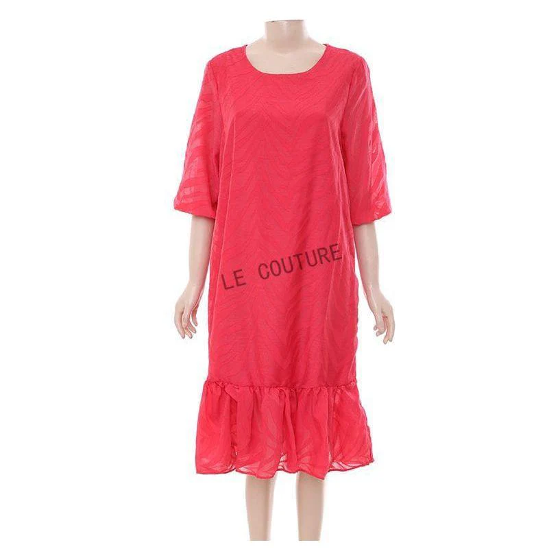 Ruffle Hem Loose Midi Dress. - Image 5