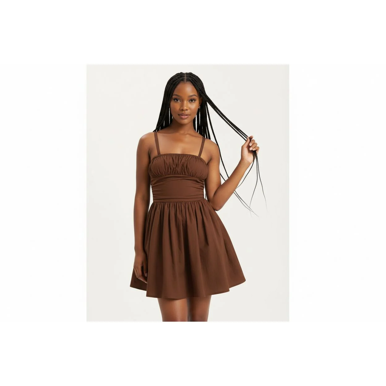 Thin Straps Sweetheart Neck Flare Mini Dress - Image 4