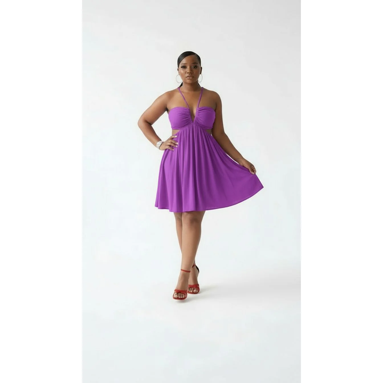 Strapless Tulle Prom Flowy Short Ruffle A-line Dress - Image 2