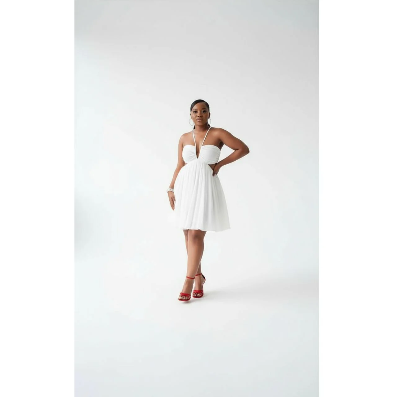 Strapless Tulle Prom Flowy Short Ruffle A-line Dress - Image 3