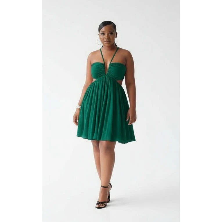 Strapless Tulle Prom Flowy Short Ruffle A-line Dress - Image 4