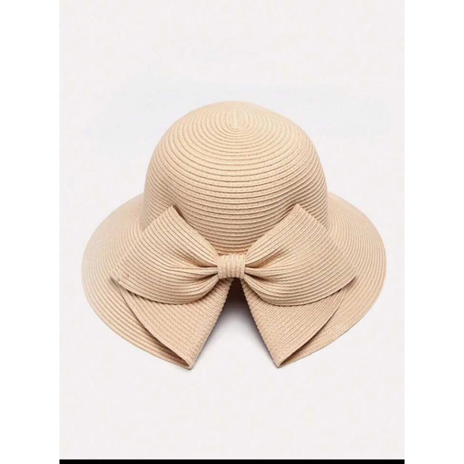 Straw Hat With Bowknot & Wide Brim Hat - Image 3