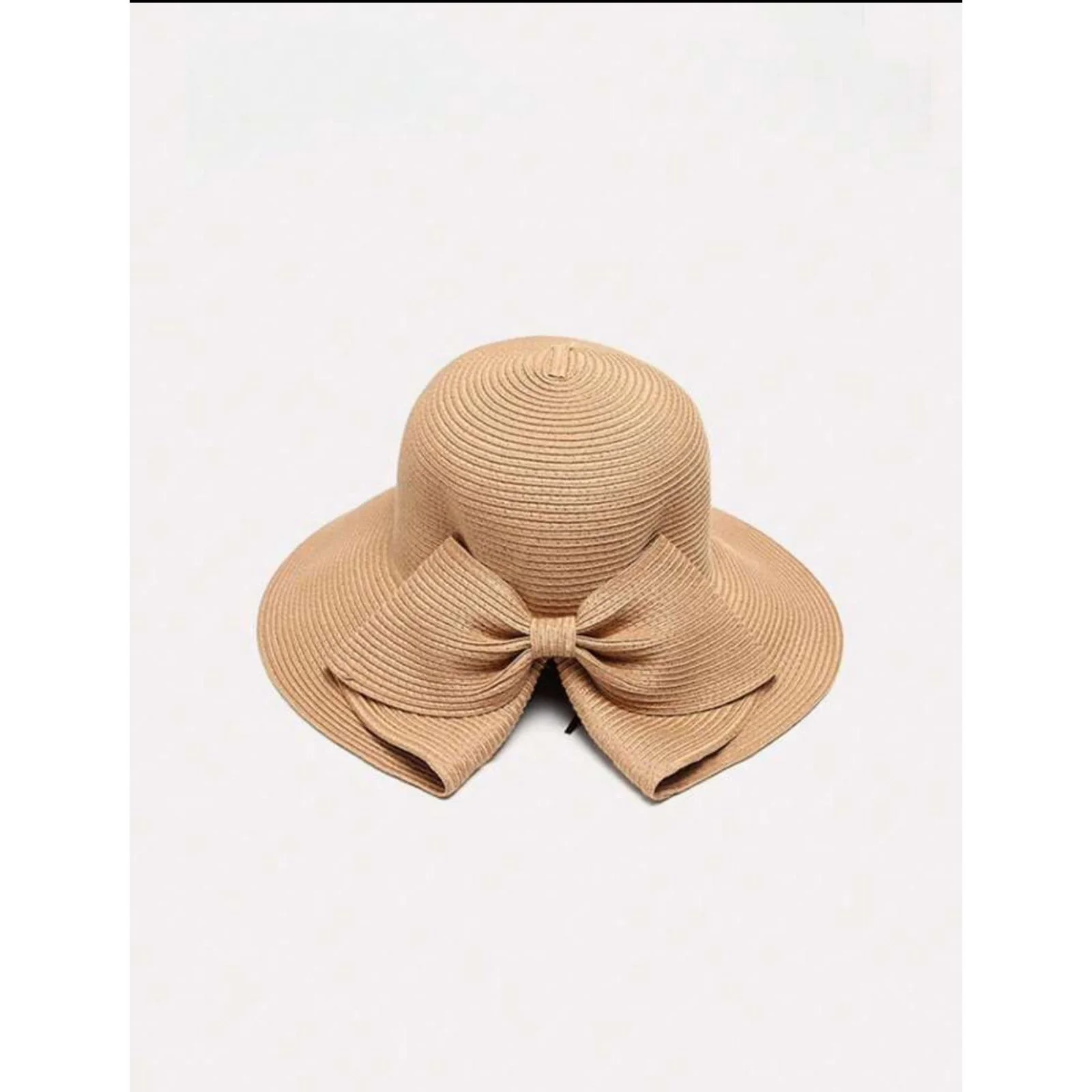 Straw Hat With Bowknot & Wide Brim Hat - Image 4