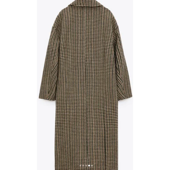 Street Plaid Solid Patchwork Buckle Turndown Collar Outerwear - Image 4