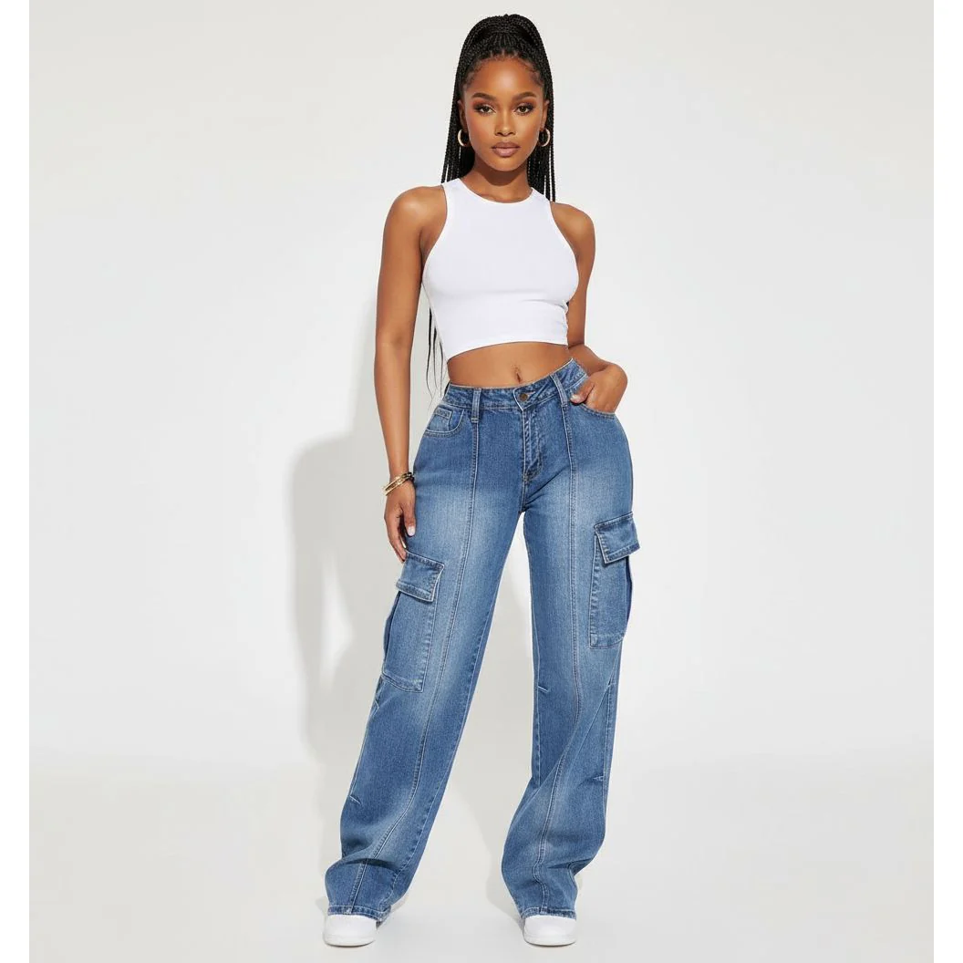 Stretch Straight Leg Cargo Jean. - Image 2