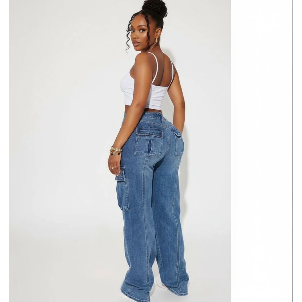 Stretch Straight Leg Cargo Jean. - Image 3