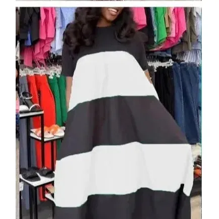 Striped A-Line Summer Dress - Image 3