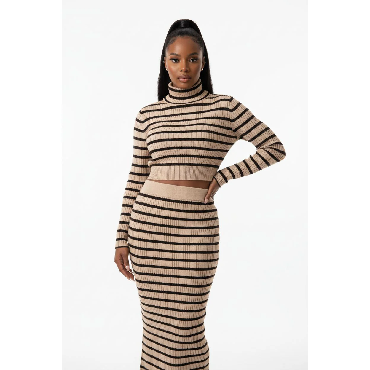 Striped Crop Top & Skirt Set - Image 5