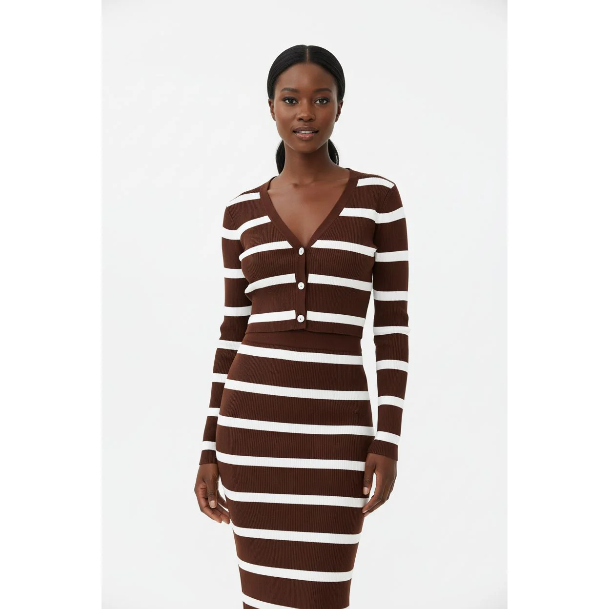 Striped Knitted 2 Piece Set - Image 3