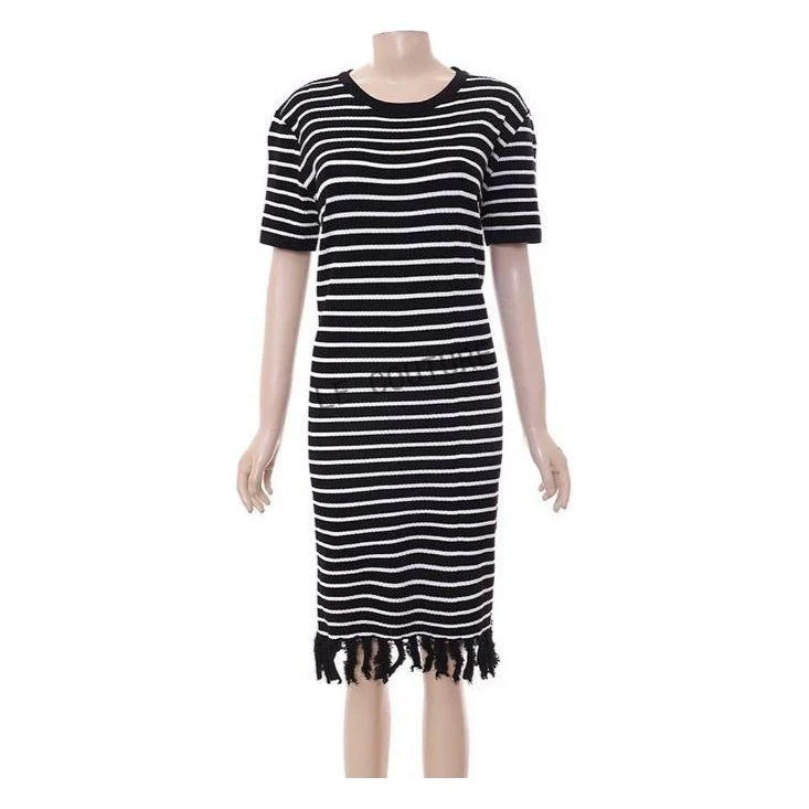 Striped Short Sleeve Dress - Image 4