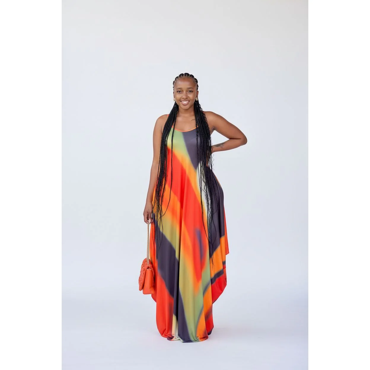 Striped Sleeveless Maxi Dress