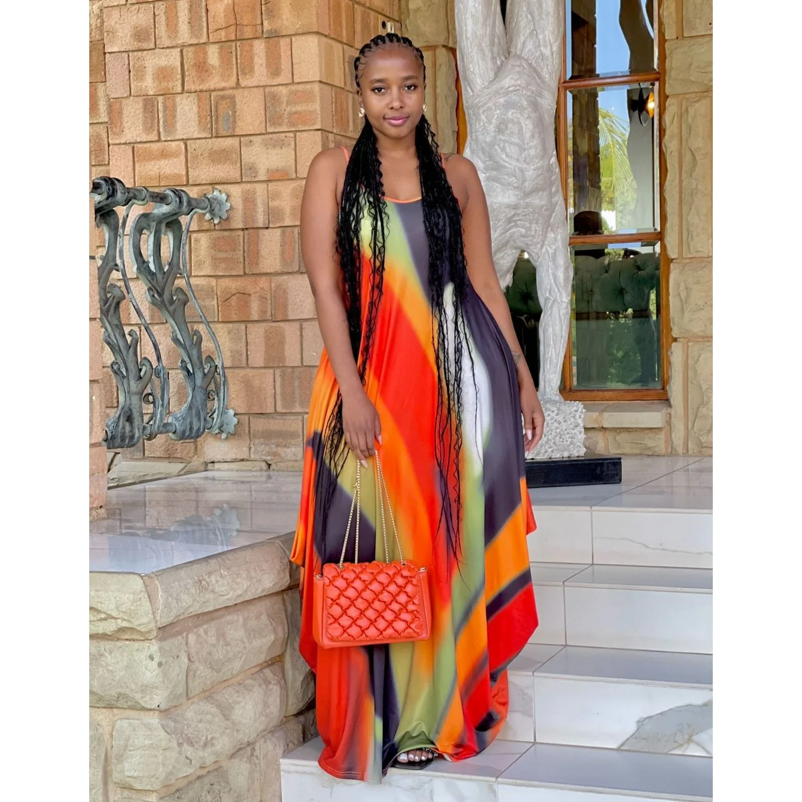 Striped Sleeveless Maxi Dress - Image 2