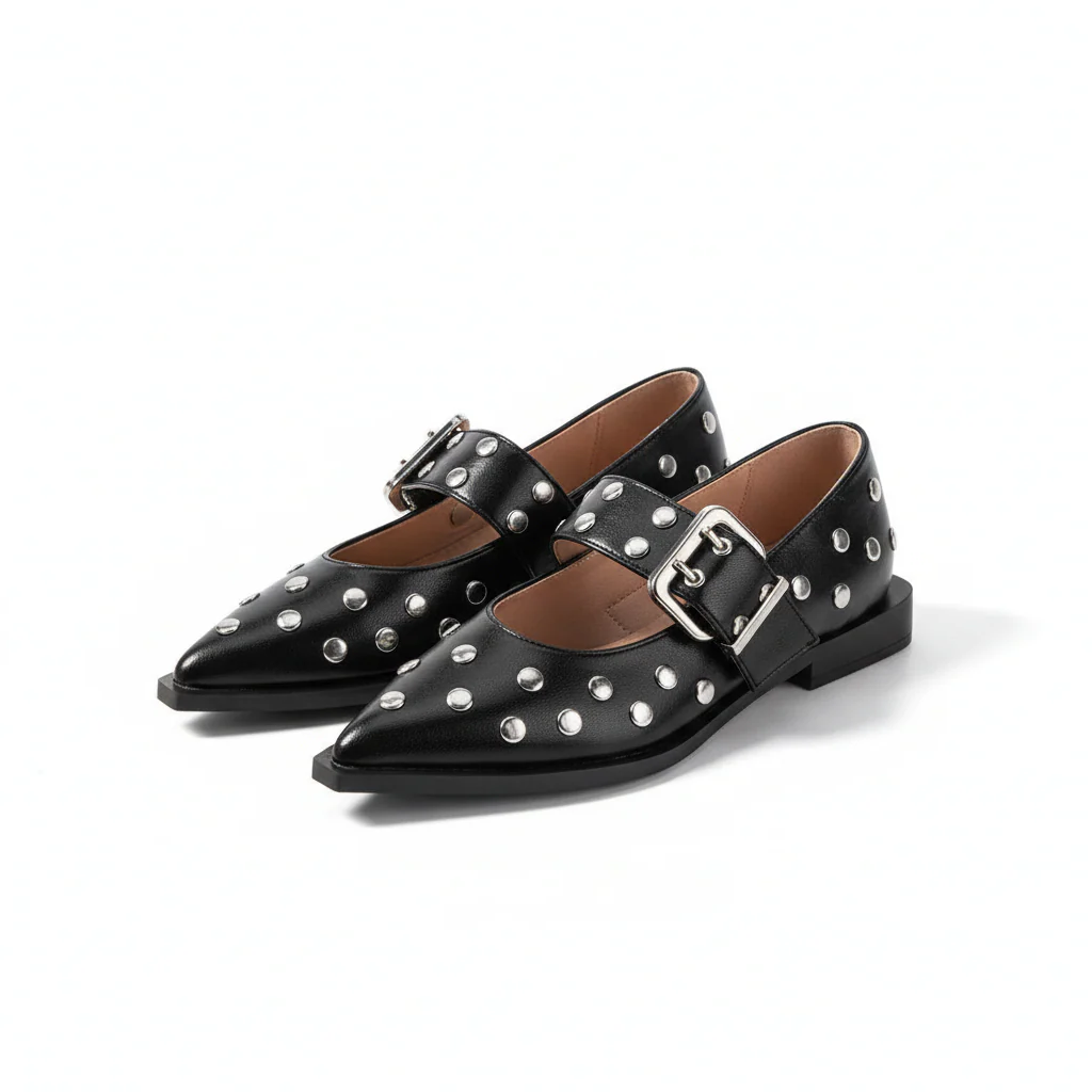 Metal Hardware Buckled Pointy Slingback Shoe. - Image 3