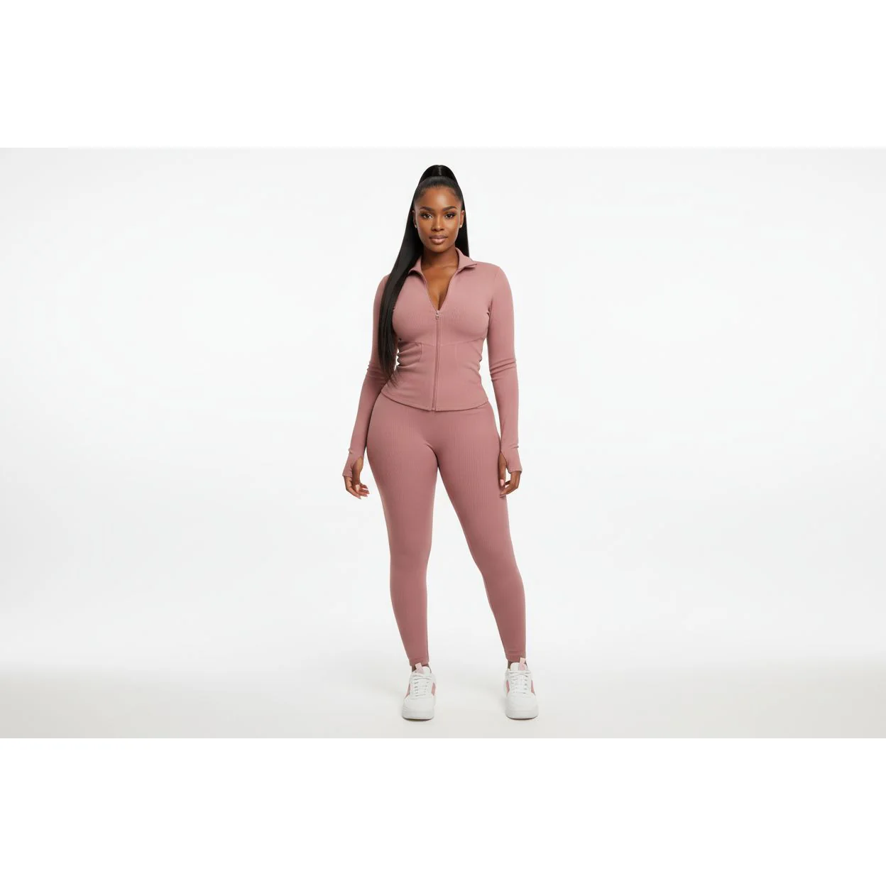 Tight Fashionable Bodycon Tracksuit 2 Piece Set - Image 2