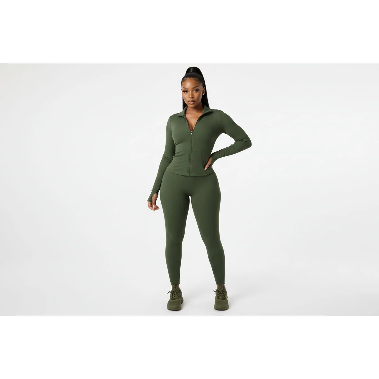 Tight Fashionable Bodycon Tracksuit 2 Piece Set - Image 5