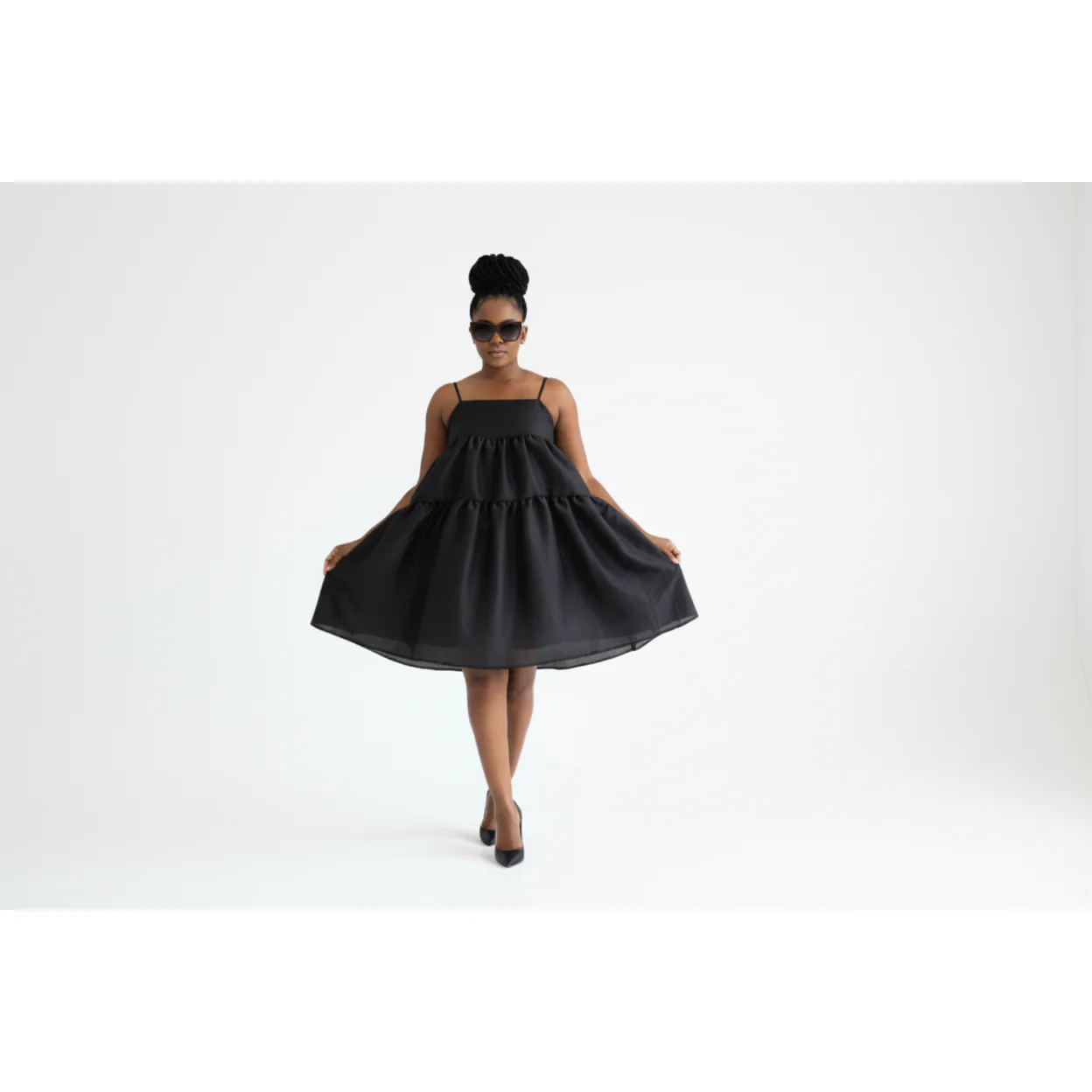 Stylish Bubble Sleeveless Short Dress