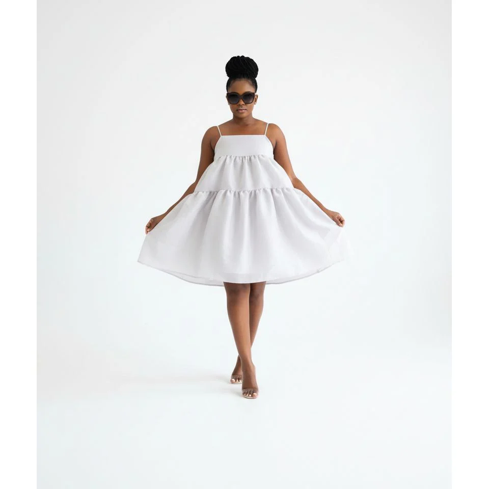 Stylish Bubble Sleeveless Short Dress - Image 4