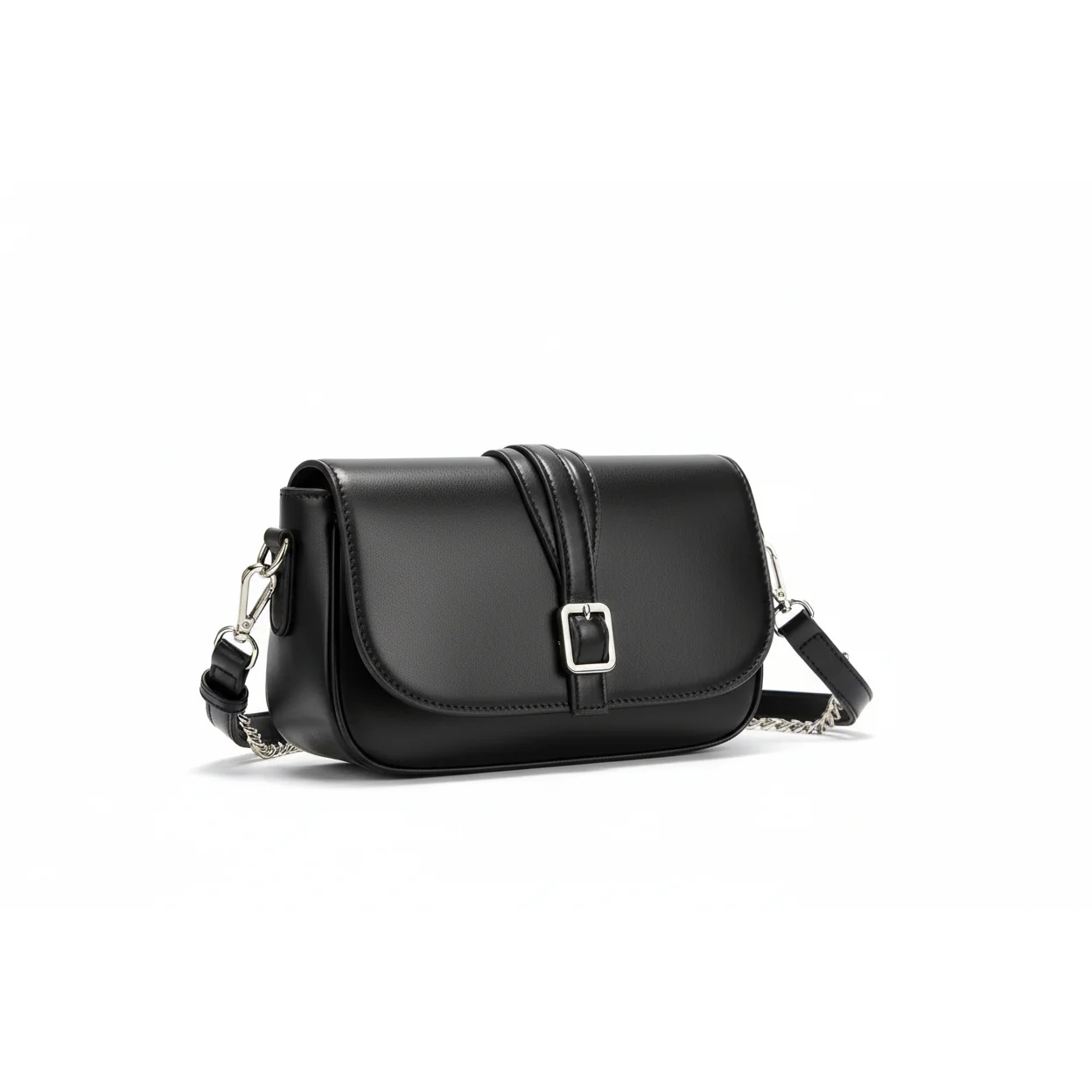 stylish faux leather buckle crossbody bag - Image 3
