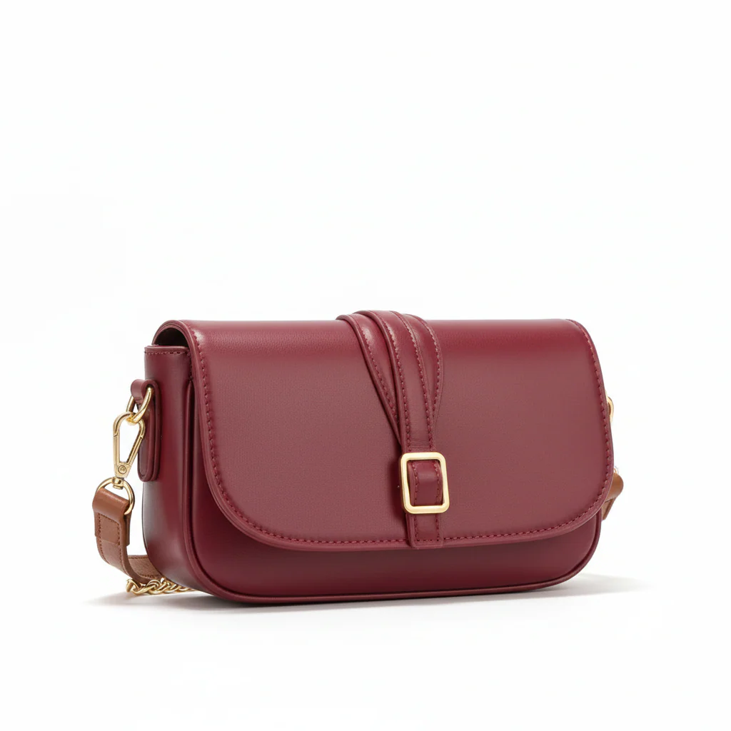 stylish faux leather buckle crossbody bag - Image 4