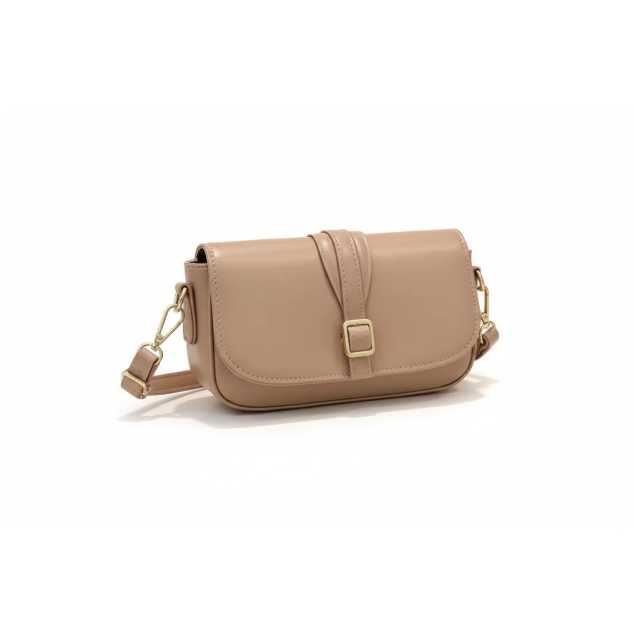stylish faux leather buckle crossbody bag - Image 5