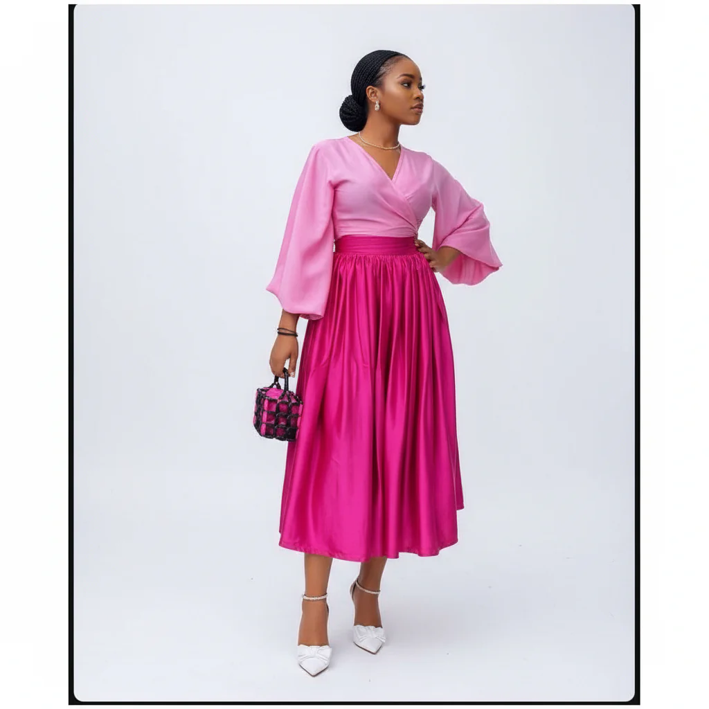 Silky Satin Pleated Maxi Skirt