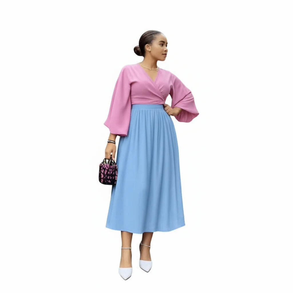 Silky Satin Pleated Maxi Skirt - Image 3