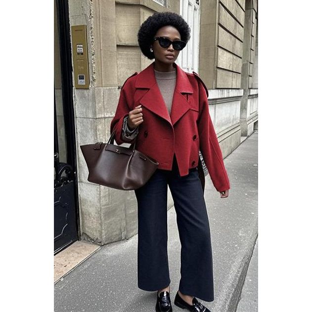 Suede Button Long Sleeve Formal Jacket - Image 4