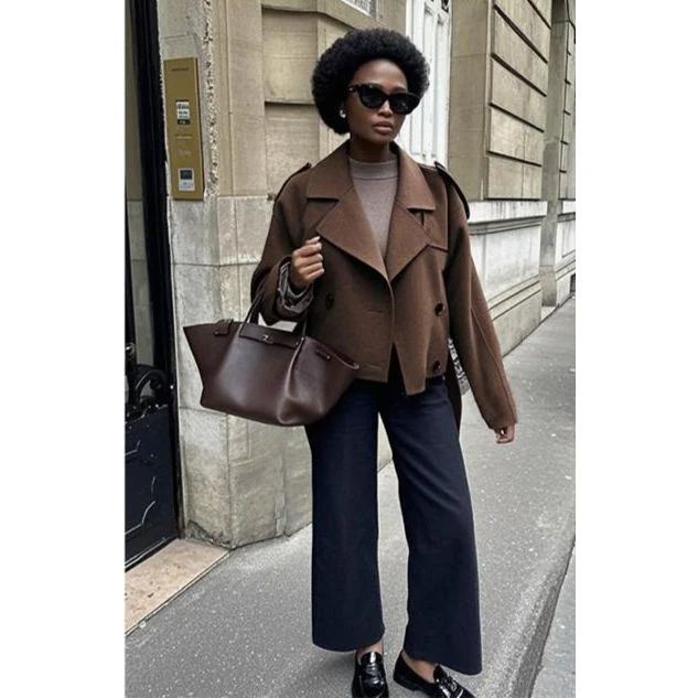 Suede Button Long Sleeve Formal Jacket - Image 5