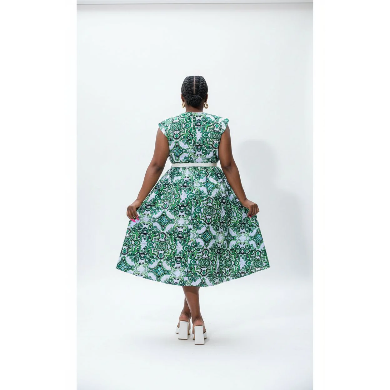 Summer African V-Neck Printed Dress - Image 3