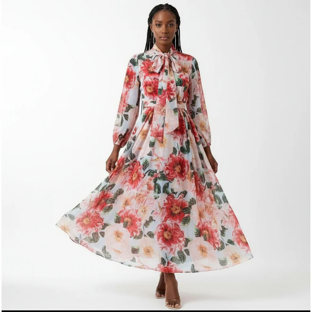 Summer Bohemian Chiffon Long Floral Dress