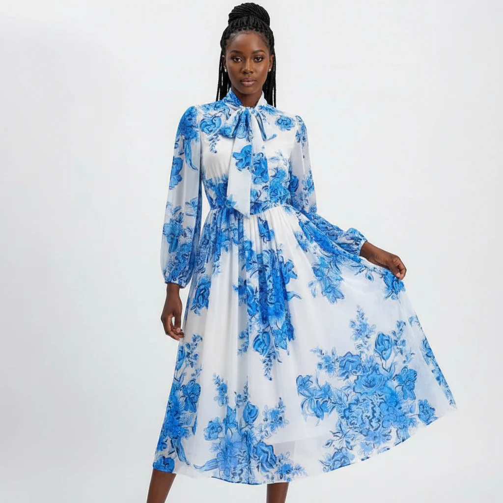 Summer Bohemian Chiffon Long Floral Dress - Image 2