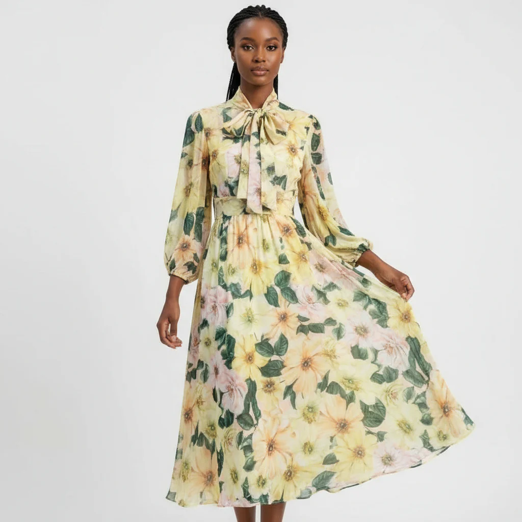 Summer Bohemian Chiffon Long Floral Dress - Image 3