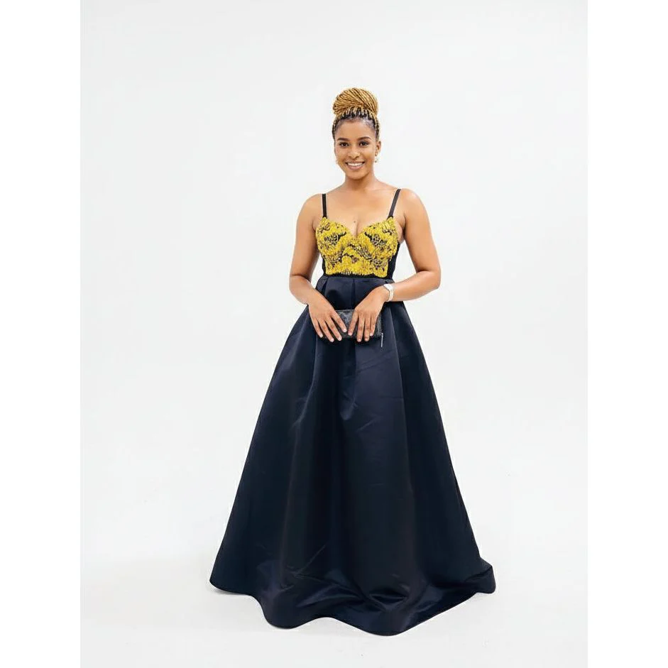 Split Thigh Satin Cami Formal Dress.