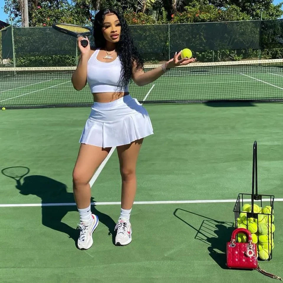 Summer Sports Tank Crop Top & Pleated Skirt Set - Image 4