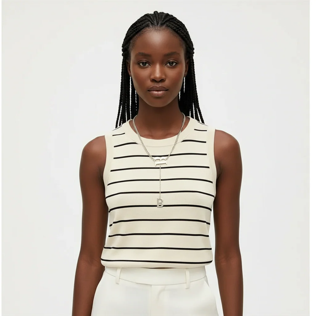 Summer Stripped Crop Top - Image 2