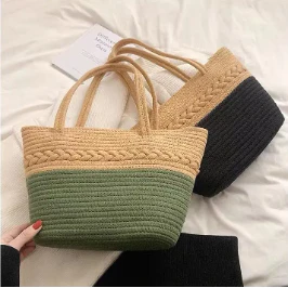 Summer Tote Big Straw  Rattan Shoulder Bag Purse - Image 4