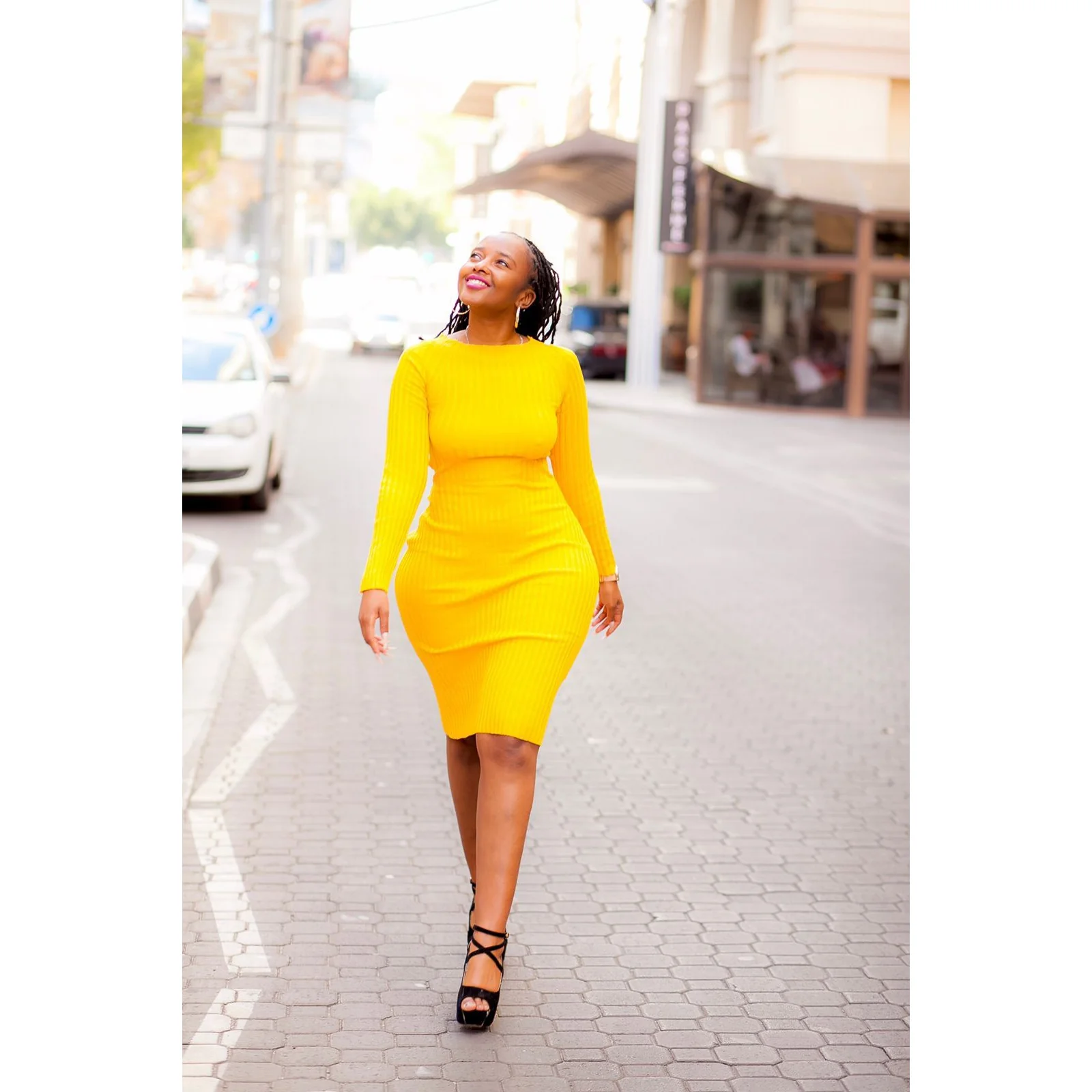 Sweater Long Sleeve Backless Dress - Image 13