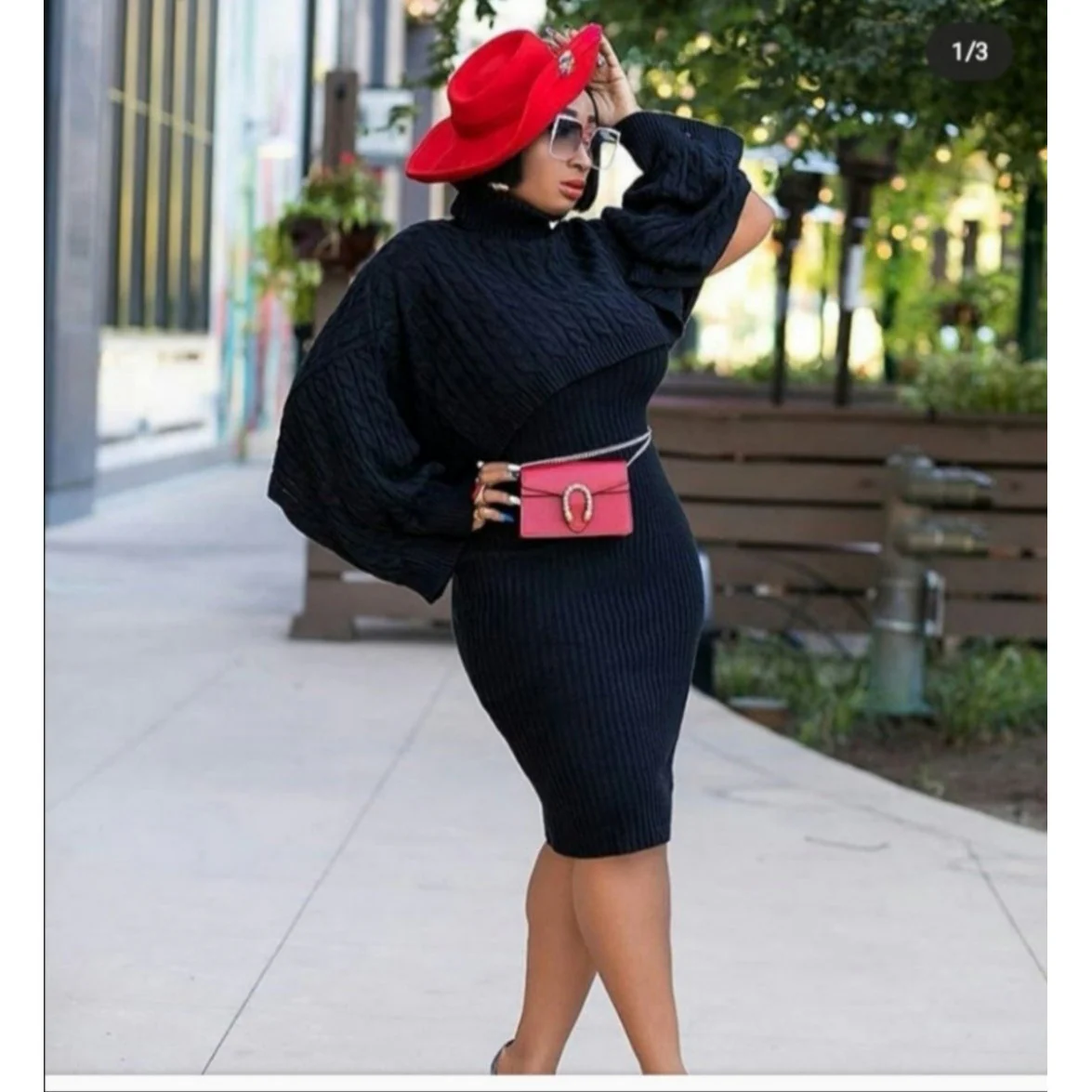 Sweater Turtleneck Dress Two-piece Set - Image 4