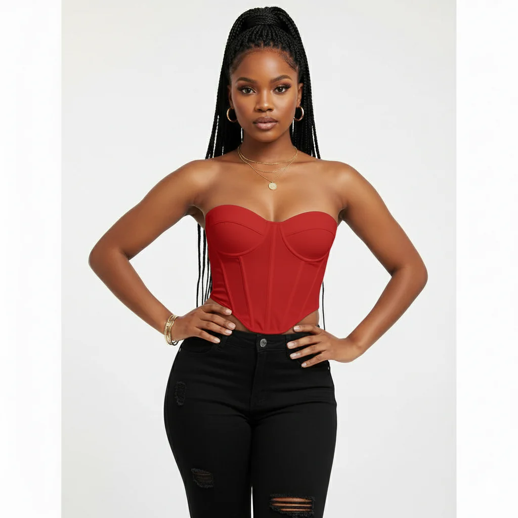 Sweetheart Neck Crop Tube Top Corset - Image 3