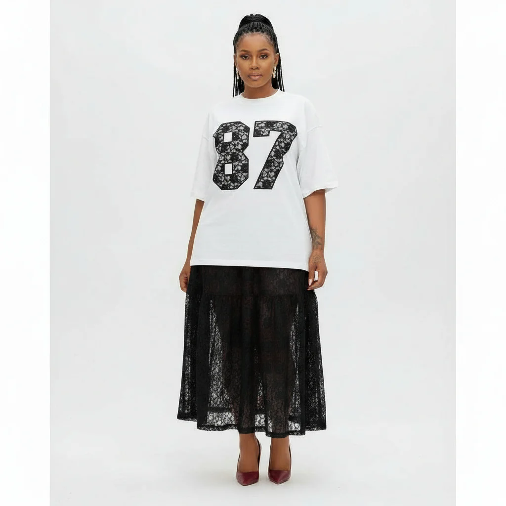 T-shirt and a Lace Skirt Flora 2 Piece Set
