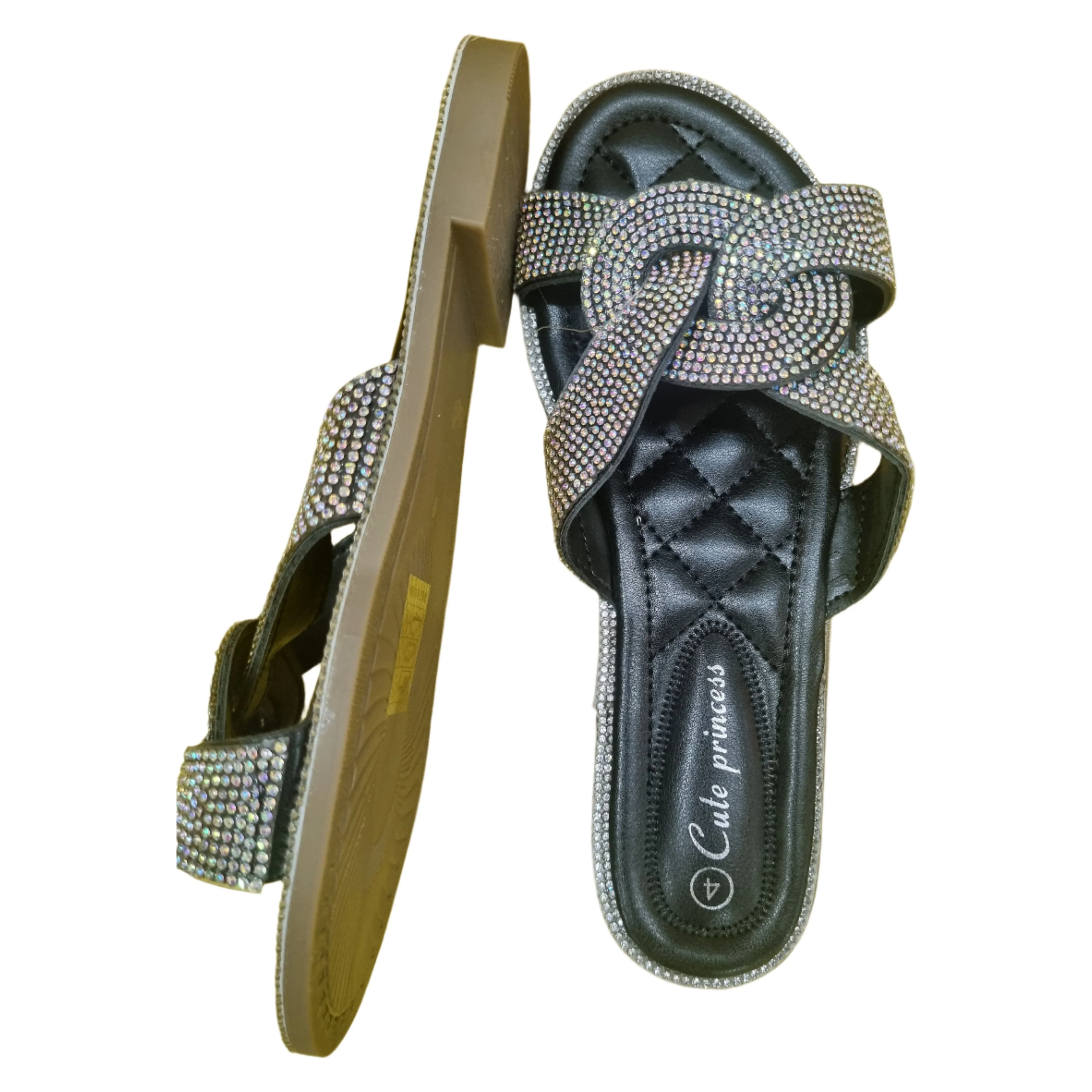 Embellished Slip On Sandals. - Image 5