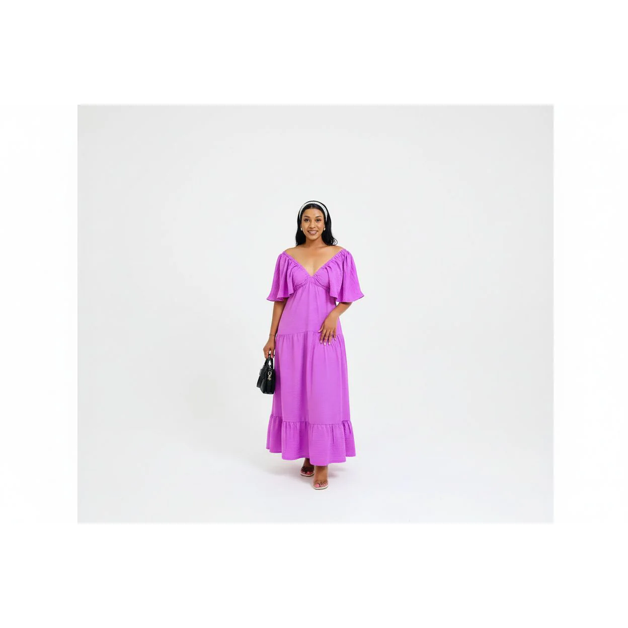 Ruffle Sleeve Maxi Dress