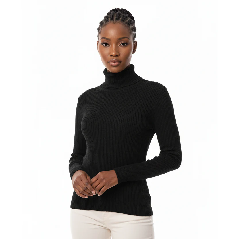 Thermal Blouses Polo Neck Knit Top - Image 2