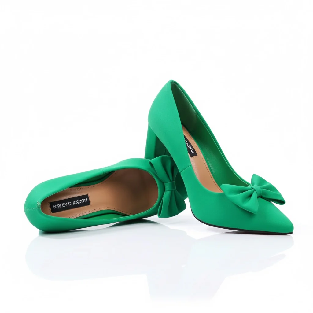Thick Heel Bowknot Rhinestone Heels - Image 4