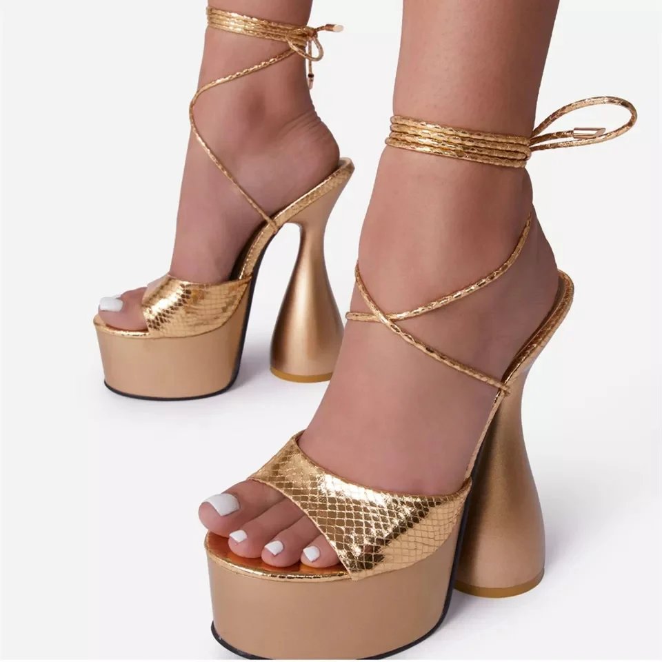 Thick Heel Platform Ankle Strap Shoes - Image 3