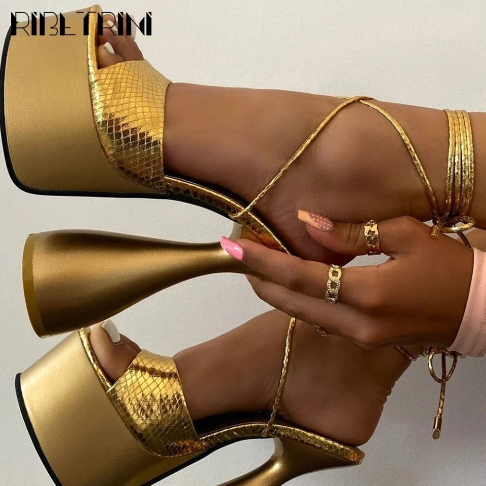 Thick Heel Platform Ankle Strap Shoes - Image 6